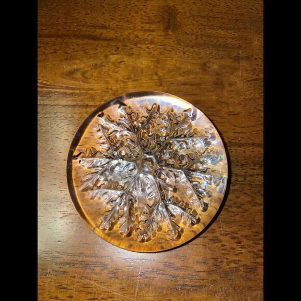 Garanti Cristal‎ Snowflake Paperweight Genuine 24% Lead Crystal France